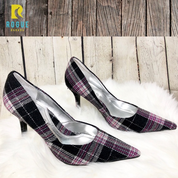 HP!💕NWOT Rampage Black, Pink, Grey Plaid Heels💕 - Picture 5 of 8